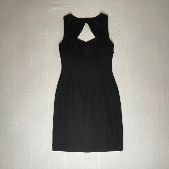 Banana Republic Black Sheath Dress with Back Cutout & Gold Zipper | Size 4 - Picture 3 of 8